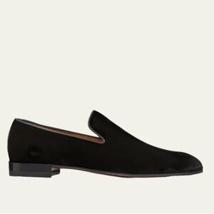 NWOB Christian Louboutin Men's Dandelion Velvet Loafers in Black